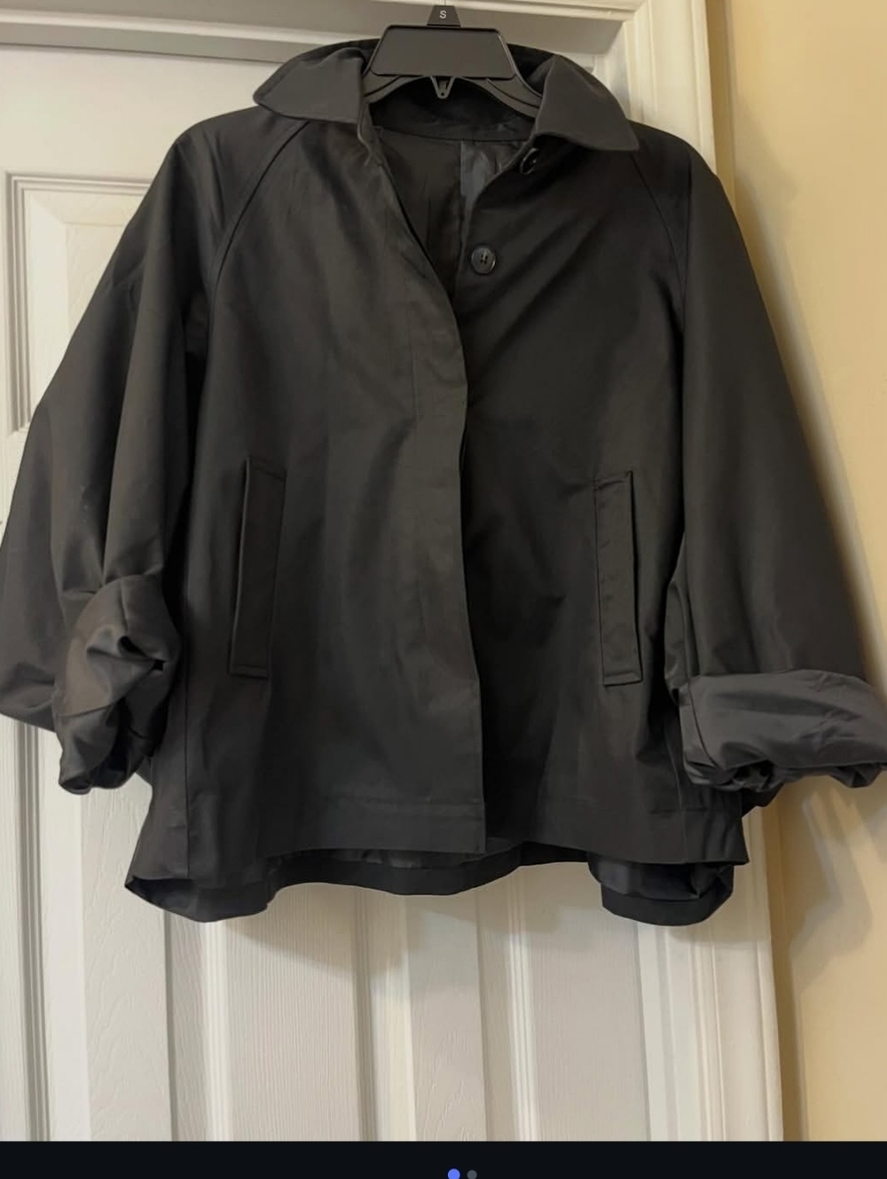 Women's Black Short Trench Coat - Classic Lightweight Jacket